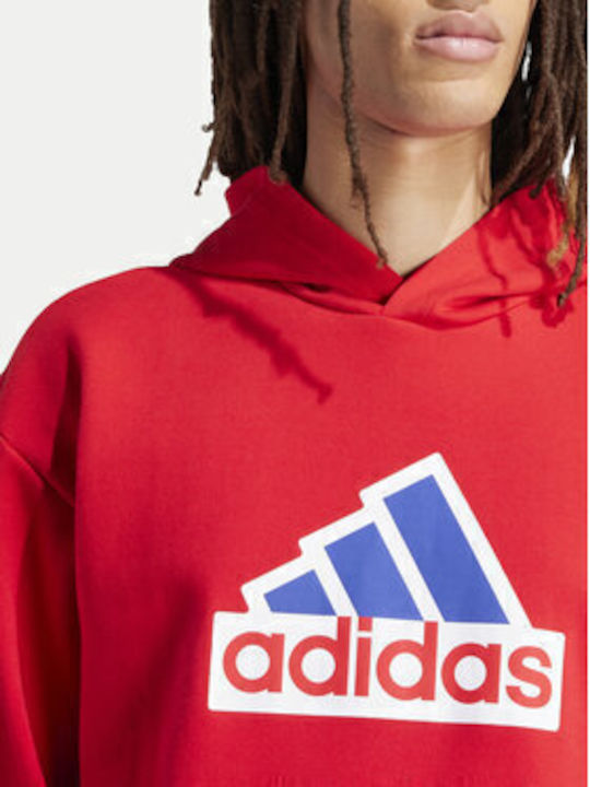 Future Icons Badge Sport Sweatshirt with Hood Red