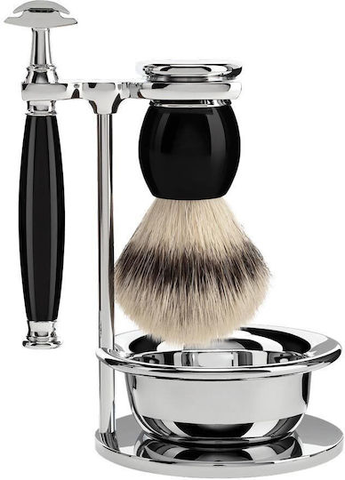 Muhle Shaving Set Silvertip Badger Brush With Safety Razor Σετ Ξυρίσματος Μαύρο με Τρίχα Ασβού