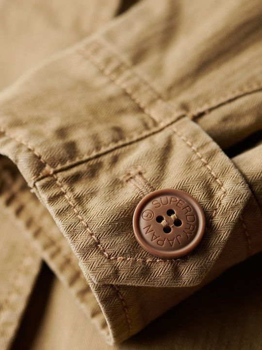 Military M65 Κοντό Γυναικείο Μπουφάν για Χειμώνα Classic Tan Brown