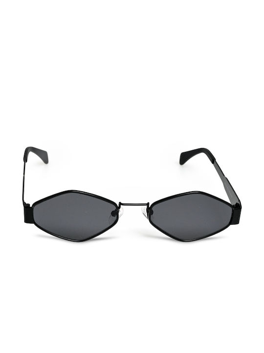 The Glass of Brixton Sunglasses with Black Metal Frame and Black Lens