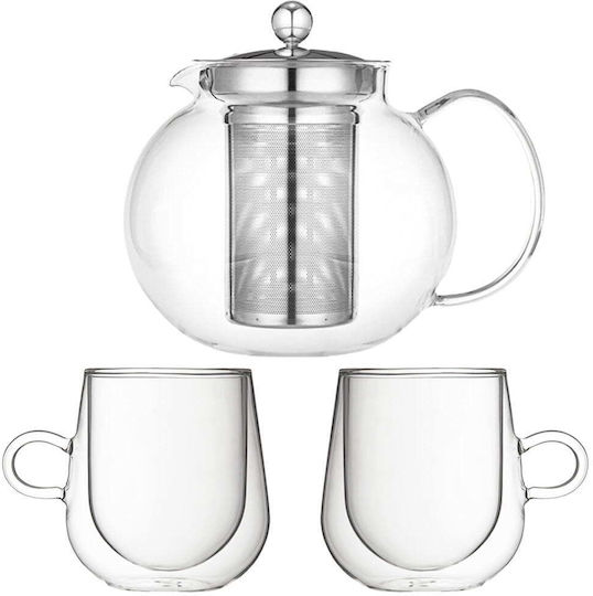Quasar Glass Tea Set 650ml 3 Pieces