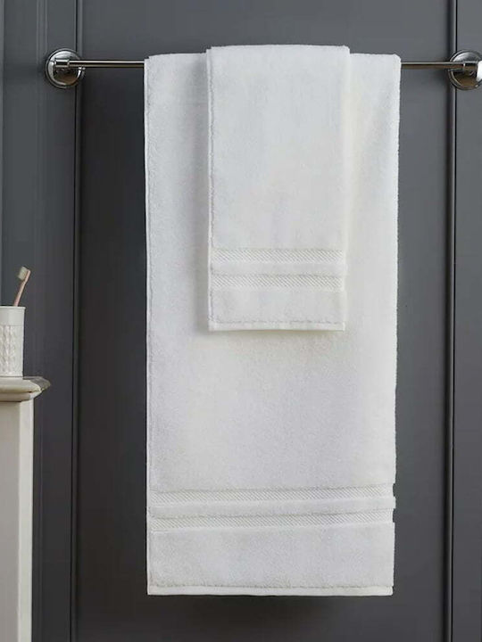 Quasar Πετσέτα Σώματος Luxury 76x147εκ. Λευκή Βάρους 650gr/m²
