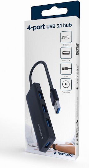 Gembird USB-Hub 4 Anschlüsse USB 3.0 mit USB-A Anschluss
