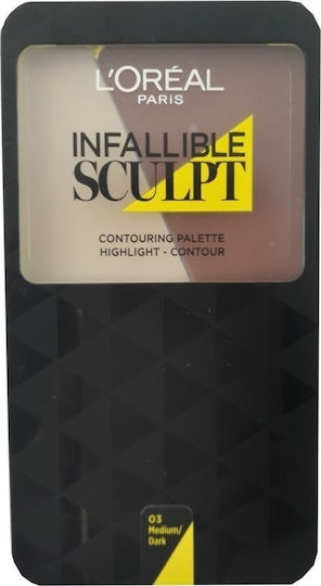 L'Oreal Paris Infallible Sculpt Палитра 03 Средно - Тъмно 10гр
