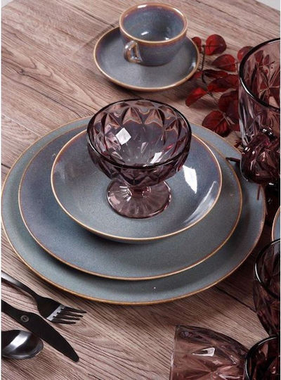 Cryspo Trio Plate Shallow made of Porcelain Blue with Diameter 27cm 6pcs