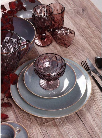 Cryspo Trio Plate Shallow made of Porcelain Blue with Diameter 27cm 6pcs