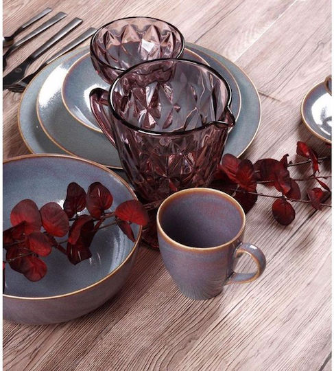 Cryspo Trio Plate Shallow made of Porcelain Blue with Diameter 27cm 6pcs