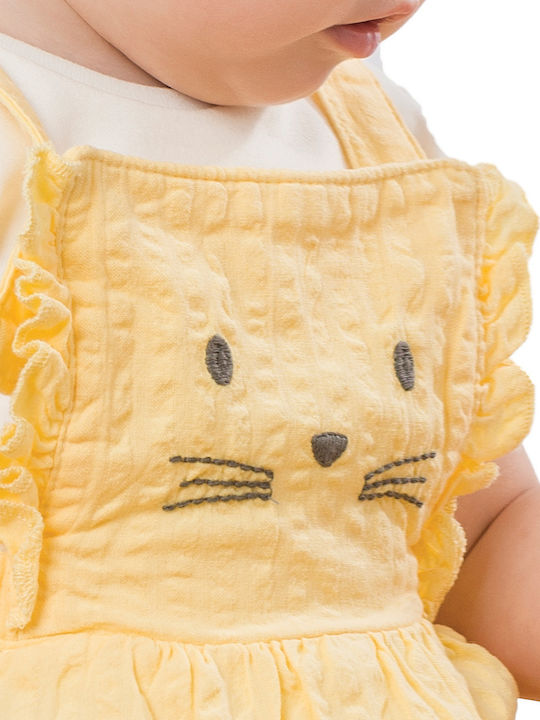 Energiers Rabbit Pramsuit Set with Salopeta Yellow