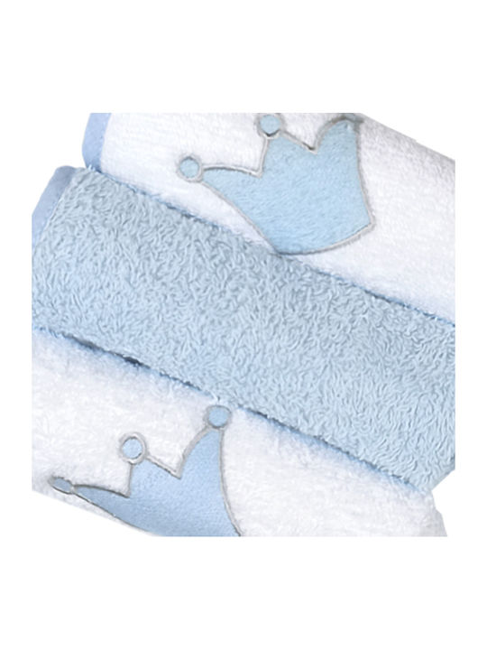 Baby Star Prince Shoulder Burp Cloths Light Blue 30x30cm. 3pcs