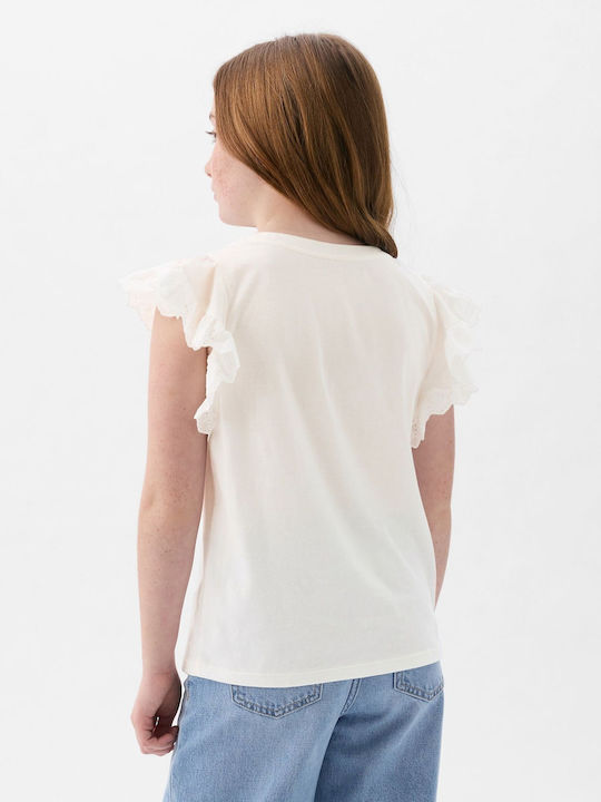 GAP Kids Blouse Short Sleeve Off White