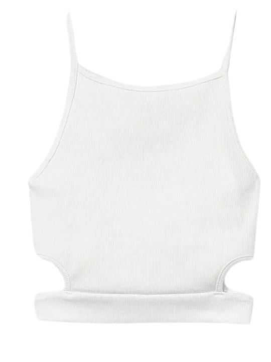 Tiffosi Kinder-Crop-Top Kurzarm Weiß