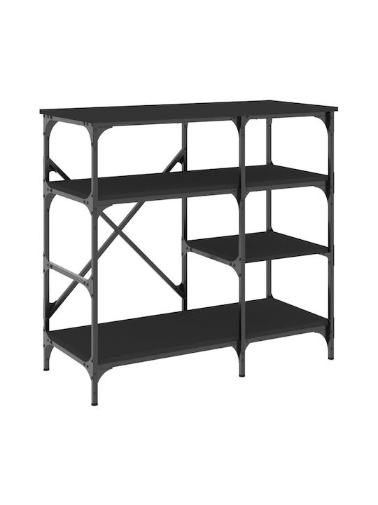 vidaXL Kitchen Rack Metal Black 90x40x84cm