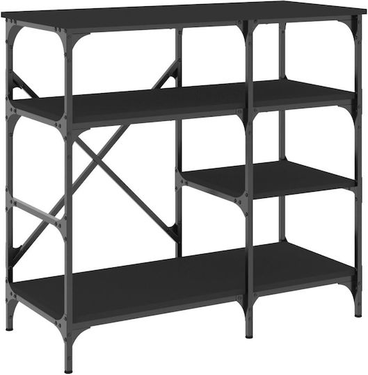vidaXL Kitchen Rack Metallic 4 Tiers Black 90x40x84cm