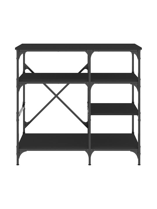 vidaXL Kitchen Rack Metallic 4 Tiers Black 90x40x84cm
