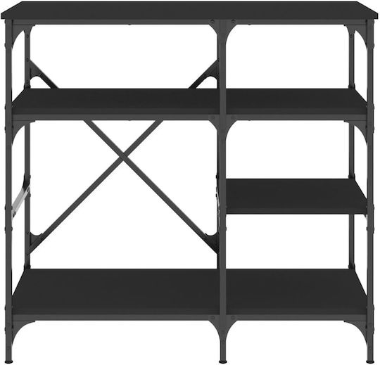 vidaXL Kitchen Rack Metallic 4 Tiers Black 90x40x84cm