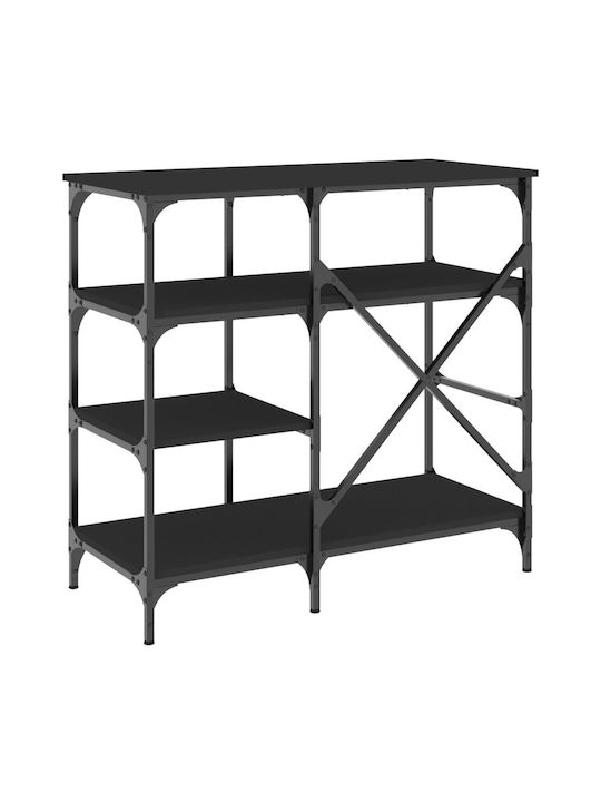 vidaXL Kitchen Rack Metallic 4 Tiers Black 90x40x84cm
