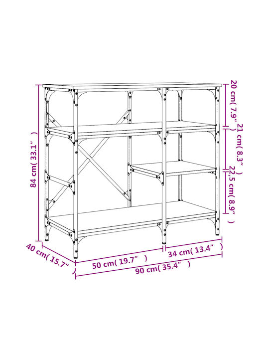 vidaXL Kitchen Rack Metallic 4 Tiers Gray 90x40x84cm
