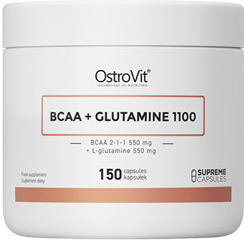 OstroVit BCAA 2:1 + L-Glutamine 1100mg 150 Capsules Unflavoured