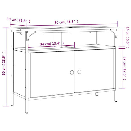 vidaXL Countertop without Sink L60xW30xH60cm Coffee