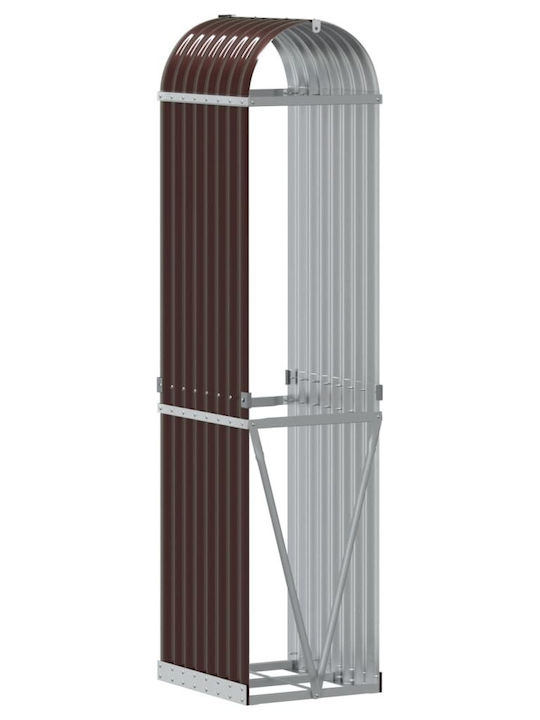 vidaXL Inox Ράφι Αποθήκευσης Ξύλων 40x45x170cm Καφέ