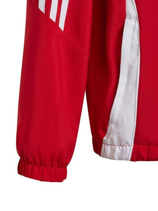 Adidas Kids Sports Jacket Windproof with Lining & Hood Red Tiro