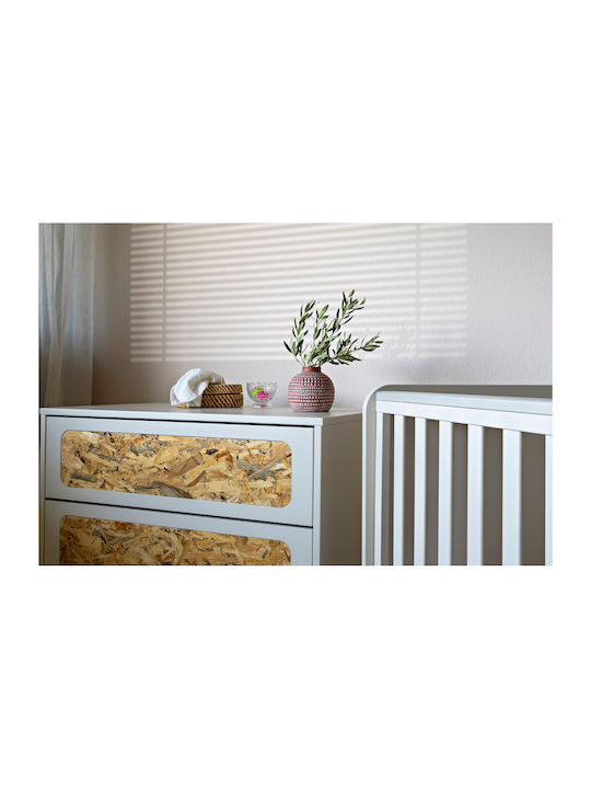 Atria Baby Dresser with 3 Drawers Ecru 100x55x90cm