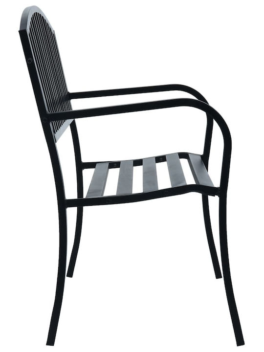 Bench Outdoor Metal Black 120x51x60cm