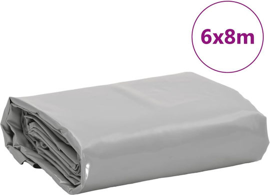 vidaXL Waterproof Tarpaulin 600gr/m² 8x6m. Heavy Duty Gray