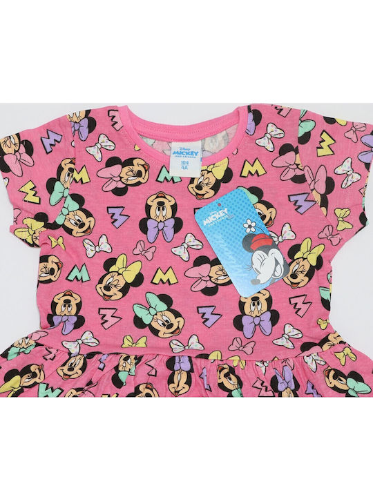 Minnie Children's Dress Short Sleeve Pink