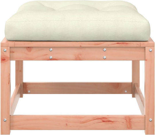 Wooden Cube Garden Stool with Cushion Brown 63.5x63.5x38cm