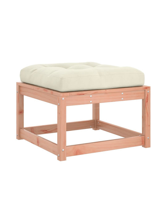 Wooden Cube Garden Stool with Cushion Brown 63.5x63.5x38cm
