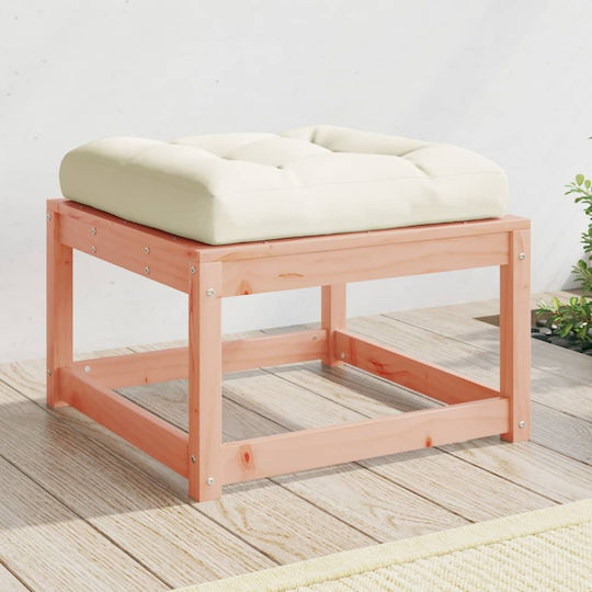 Wooden Cube Garden Stool with Cushion Brown 63.5x63.5x38cm