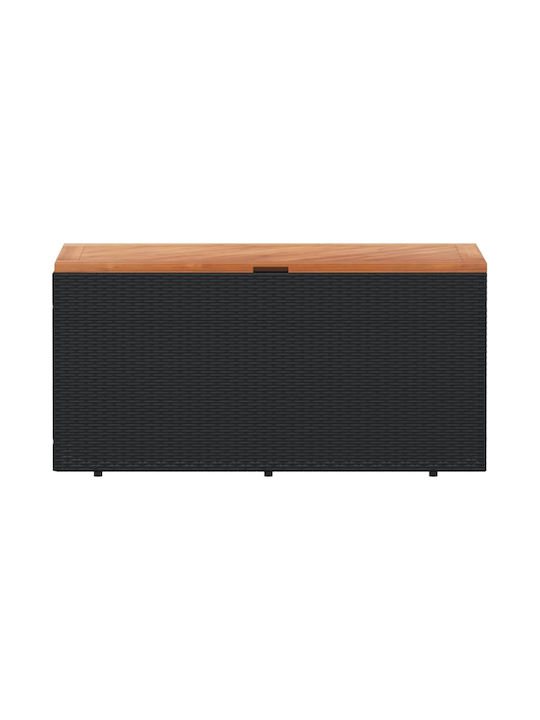 vidaXL Cutie de depozitare pentru exterior Rattan Negru L110xW50xH54buc