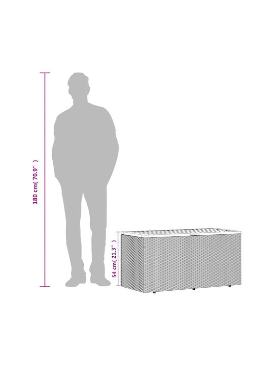 vidaXL Outdoor Storage Box Gray L110xW50xH54cm