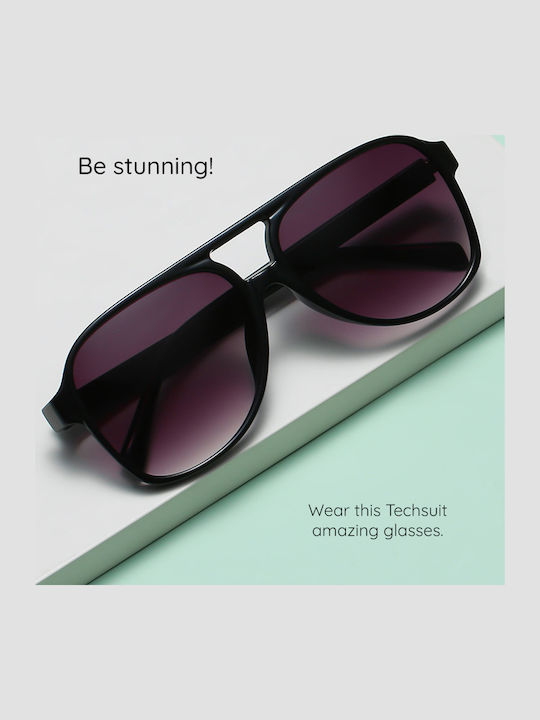 Techsuit Unisex Sunglasses with Black Frame and Black Polarized Lens