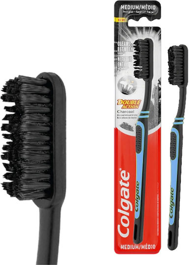 Colgate Double Action Charcoal Четка за зъби Medium Black / Blue