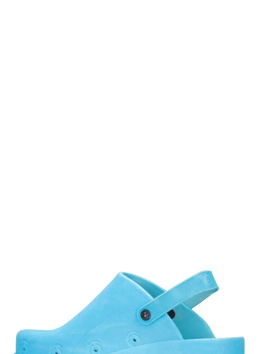 Xocoi Low Wom Flocked Drop 1 Clogs - Turquoise Mules & Παντόφλες , Σανδάλια (Γυναικείο Turquoise - XOLWWF33)