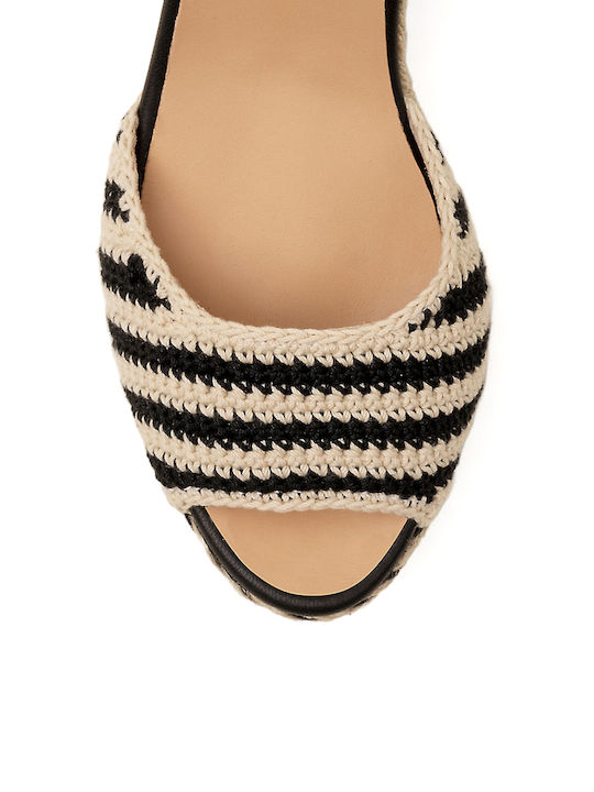 Gaimo Berlioz Heel Espadrilles - Black & White Sandals (Women's Black & White - GAI.3S1.080.019-91)