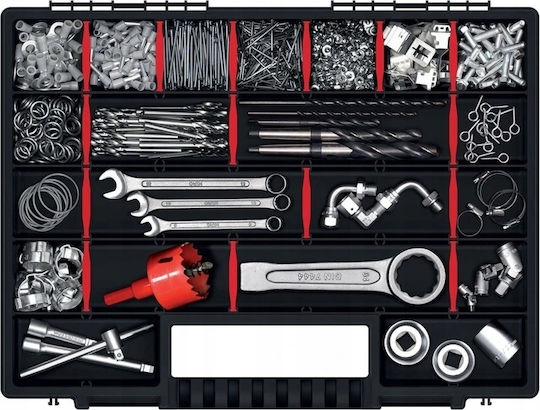 Prosperplast Werkzeugkoffer-Organisator 32 Positionen Schwarz 39.9x30.3x5cm