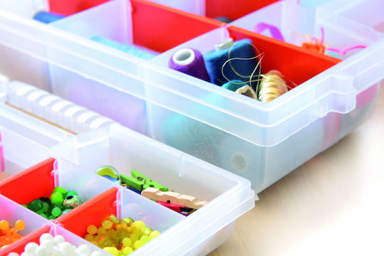 Prosperplast Tool Compartment Organiser 10 Slot Transparent 19.5x15.5x3.5cm