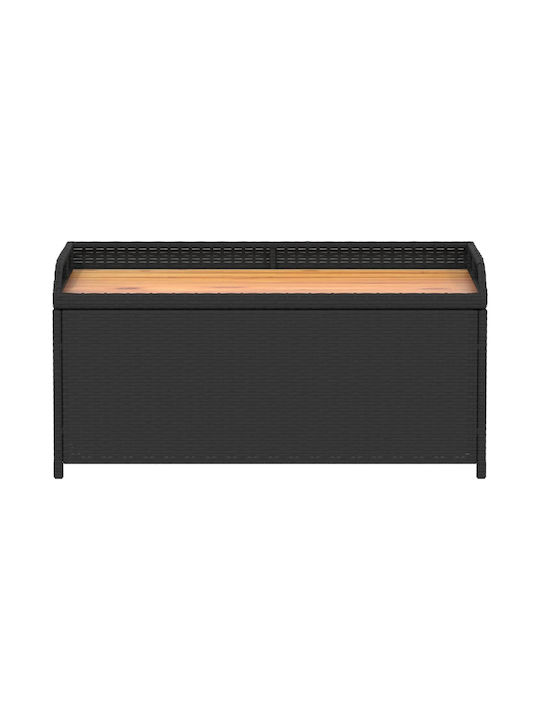 vidaXL Außenlagerbox Rattan Schwarz L100xB50xH52cm