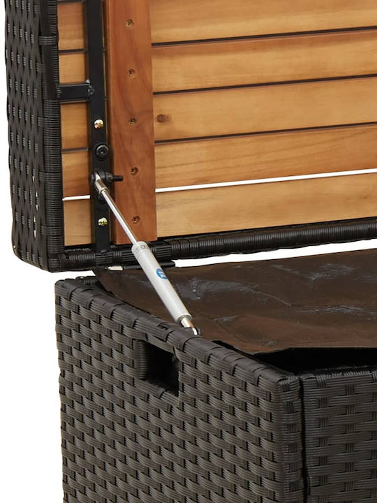 vidaXL Außenlagerbox Rattan Schwarz L100xB50xH52cm