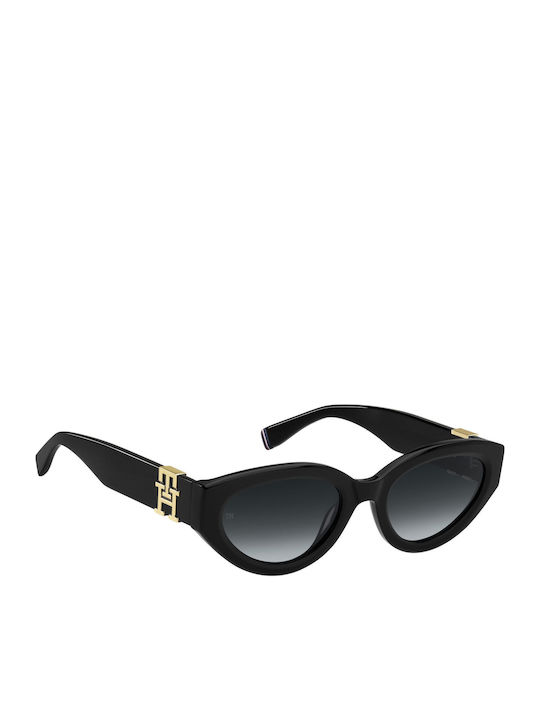 Tommy Hilfiger Women's Sunglasses with Black Plastic Frame and Black Gradient Lens
