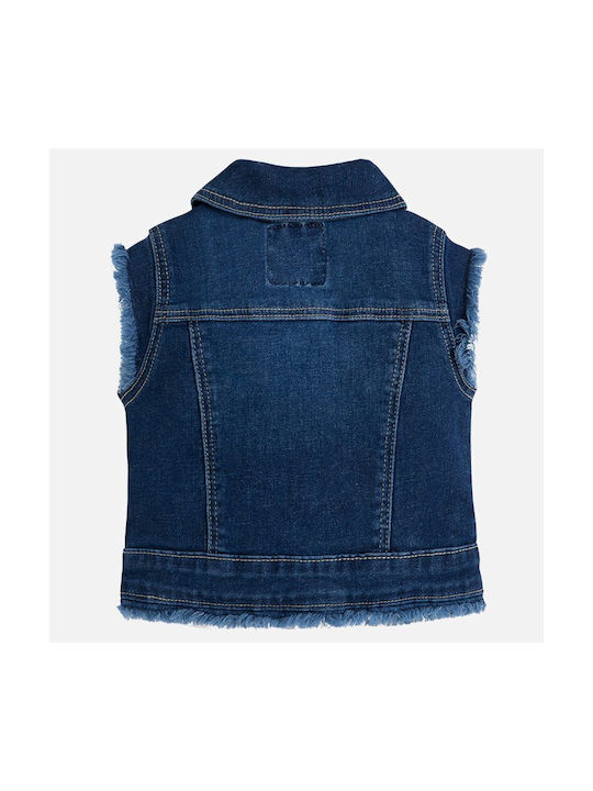 Mayoral Kids Denim Jacket Sleeveless Blue