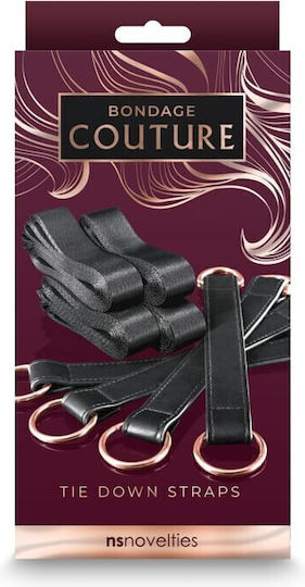 Ns Novelties Bondage Couture Σετ για Δέσιμο Άκρων Tie Down Black