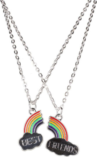 Gama Brands Double Necklace with Colorful Hearts Best Friends Rainbow Jewelry Game Best Friends Rainbow