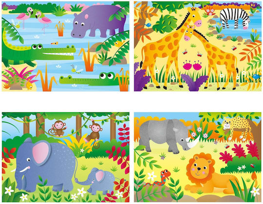 Детски Пъзел Jungle 4 in a Box 24бр Galt Toys