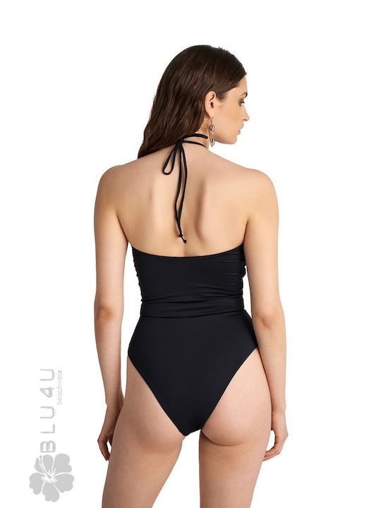 Blu4u Costum de baie întreg cu decupaje Black