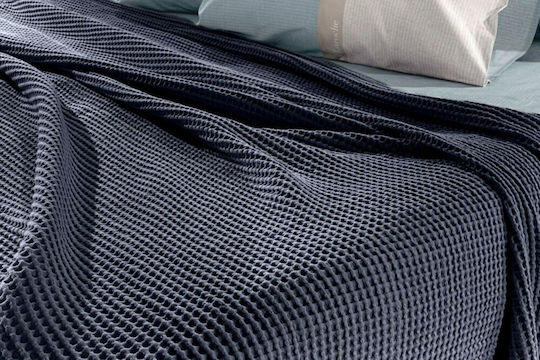 Guy Laroche Eternity Pătură Piqué Supraînălțată 230x240 cm Albastru Marine