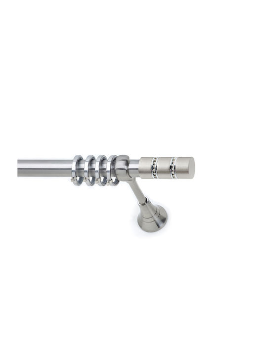Anartisi Metallic Curtain Pole S18 Single Diameter 25mm Length 160cm Nickel Satin